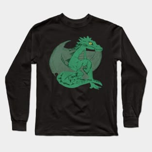 Hand drawn wood dragon - The determinate Long Sleeve T-Shirt